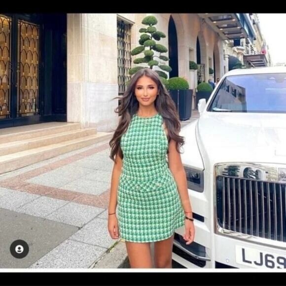 NWT ZARA Bloggers Fave Textured Pinafore Mini Dress Size Small - Picture 6 of 11